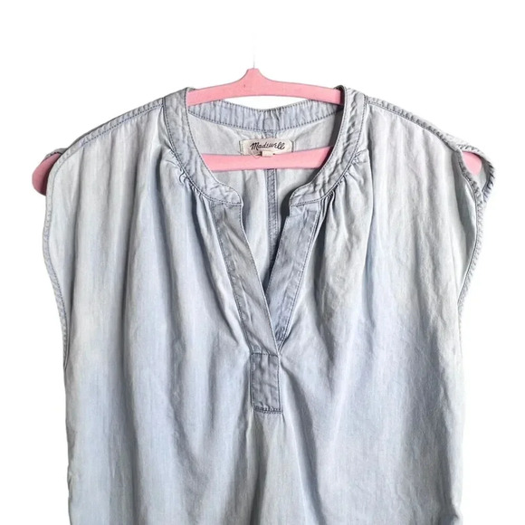 Madewell Oversized Denim Popover Top Sz. XXS - Picture 9 of 11